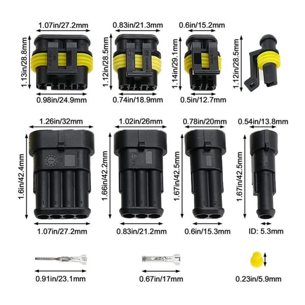 1-6 Pin 1.5Mm Series Amp Superseal Waterproof Automotive Connector